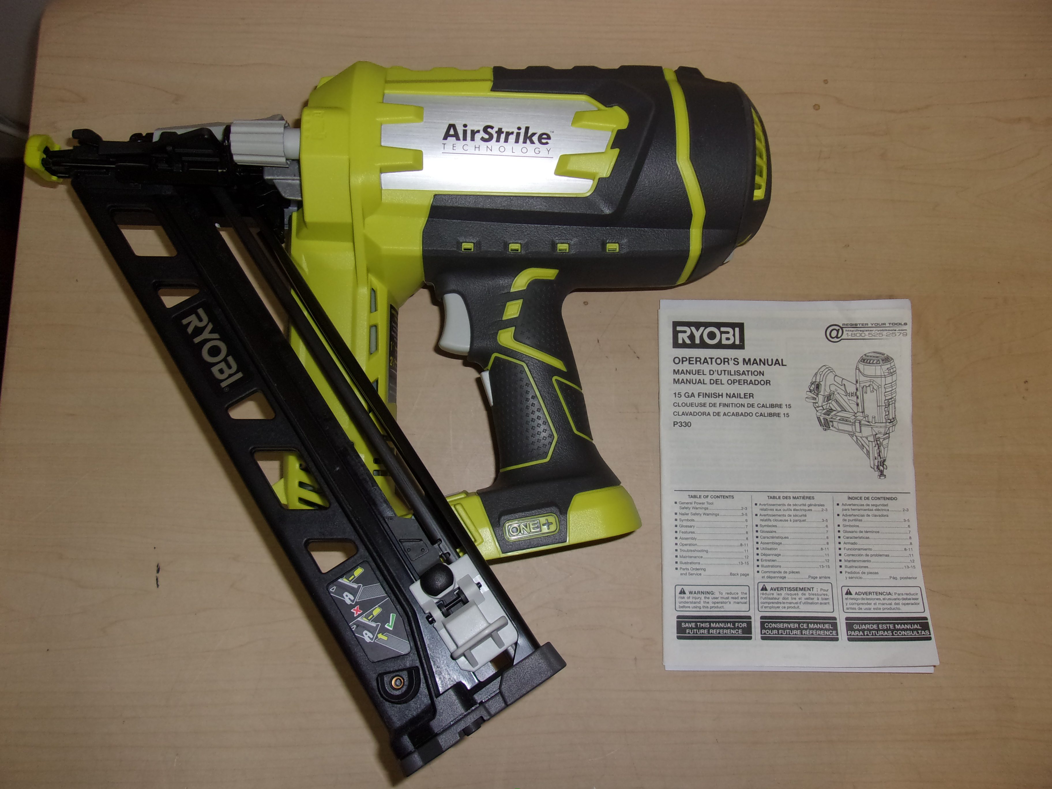 Ryobi ONE+ 18Volt 15Gauge AirStrike Cordless Angled Nailer P330 eBay