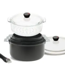 CRISTEL Cookway 8-Piece Aluminum Nonstick Sauce Pot Set in Gray CWTEST8P