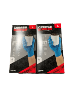 2-PACK Grease Monkey Large 4 mil 100pk NITRILE Gloves No-Latex Powder-Free Blue