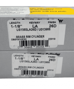 2-PACK US Lock Rim Cylinder Solid Brass LA Keyway Chrome KA2