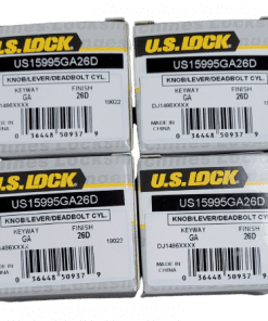 4-PACK - US Lock Knob/Deadbolt Cylinder Universal GA Keyway Chrome KA2