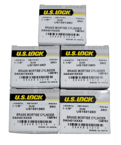5-PACK US Lock Dummy Cylinder 1-1/8 in. Solid Brass Chrome