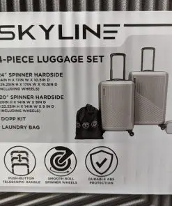 Skyline Hardside Checked 4pc Luggage Set