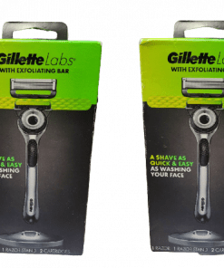 2-PACK Gillette Labs Exfoliating Razor w/ 2 Blade Refills/Magnetic Stand