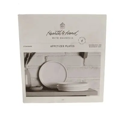 Hearth & Hand with Magnolia 4pk Rim Stoneware Appetizer Plate Set Matte Sour Cream