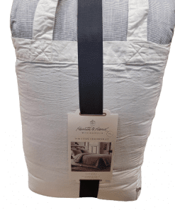 Hand and Hearth - 3PC King Microstripe Comforter & Sham Set Railroad Gray
