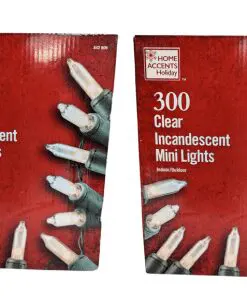 2-PACK Home Accents Holiday 300L Clear Incandescent Mini Lights