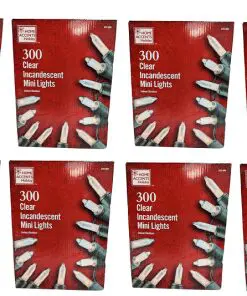 8-PACK Home Accents Holiday 300L Clear Incandescent Mini Lights