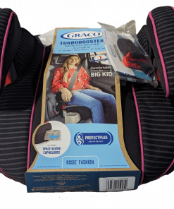 Graco Backless Booster Car Seat - Black / Pink Rosie's Fashion 40lbs - 100lbs