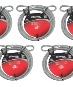 5-PACK Master Lock 67D 6' Vinyl Coated Cable with Loop Ends