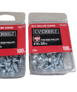2-PACK Everbilt #10 x 5/8" Phillips Pan Head Sheet Metal Screw (100-Pack)
