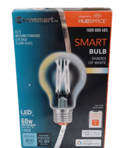 EcoSmart 60w Smart A19 Clear Tunable White CEC LED Light Bulb w/ Voice Control