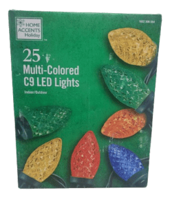 Home Accents 25 Multi Color C9 LED Lights Faceted New