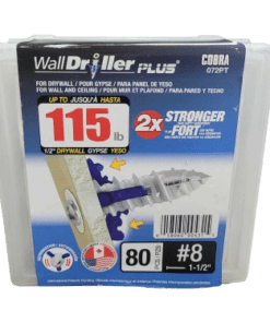 Cobra Walldriller Anchor #8 Hollow Wall Self Drilling Anchor with Screw