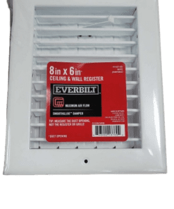 Everbilt 8 in. x 6 in. 1-Way Steel Adjustable Wall/Ceiling Register in White