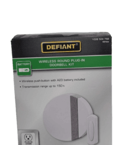 Defiant Wireless Plug-In Doorbell Kit with Wireless Push Button in White