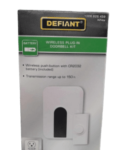 Wireless Plug-In Doorbell Kit with Wireless Push Button in White - 18000029
