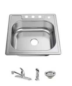 Glacier Bay 25" Drop-In Stainless Steel Kitchen Sink w/ Faucet and Sprayer