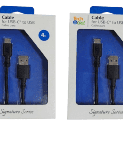 4-PACK Tech&Go 4Ft USB-C to USB Cable in Black 131-3605-TG4