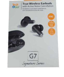 Tech & Go True Wireless Earbids with Active Noise Cancellation in Black