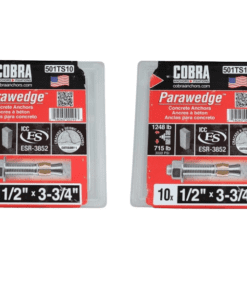20-PACK COBRA 501TS10 1/2 in. x 3-3/4 in. Wedge Anchor - 26043