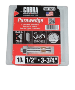 10-PACK COBRA 501TS10 1/2 in. x 3-3/4 in. Wedge Anchor - 26043