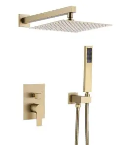 Cerypsa 12" Wall Mount Faucet w/ Rainfall Shower Head and Hand Shower