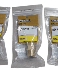 3-PACK Everbilt 1/2 in. x Close MIP Brass Hex Nipple Fitting