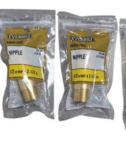 4-PACK Everbilt 1/2 in. x 2-1/2 in. MIP Brass Nipple Fitting