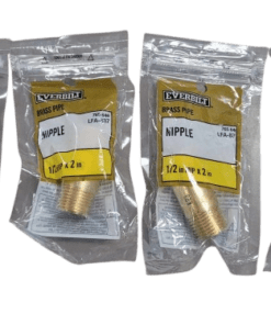 4-PACK Everbilt 1/2 in. x 2 in. MIP Brass Nipple Fitting