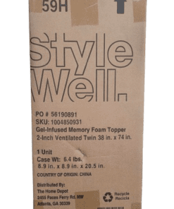 StyleWell 2 in. Gel Infused Memory Foam Twin Mattress Topper