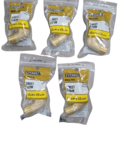 5-PACK Everbilt 1/2 in. MIP x 1/2 in. FIP 90-Degree Brass Street Elbow Fitting