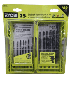 Ryobi Black Oxide Hex Shank Twist Drill Bit Set (25-Piece)