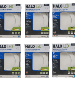 6-PACK Halo Mount Downlight 4" White 10W 600 Lumen LED Surface Mount Recessed