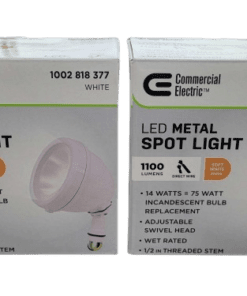 2-PACK Commercial Electric 14-W Hardwired White LED Landscape Flood Light