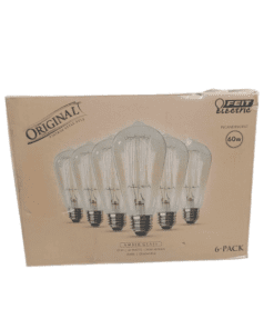 6-PACK Feit Electric 60-W ST19 Dimmable Cage Amber Glass E26 Edison Light Bulbs