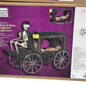 5 Ft. Grave and Bones Animated LED Hearse