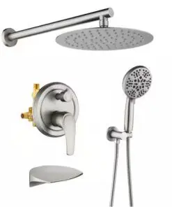 FORCLOVER Single Handle 1.8 GPM with 10 in" Shower Head in Brushed Nickel(Valve Included)