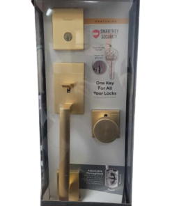 Kwikset San Clemente Single Cylinder Low Profile Door Handleset w/Square Pismo Knob