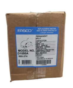 Fasco OEM Replacement Motor, 1/8 HP, 1 Ph, 60 Hz, 230 V, 1550 RPM D1050A