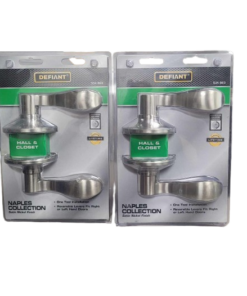2-PACK Defiant Naples Satin Nickel Hall and Closet Passage Door Lever