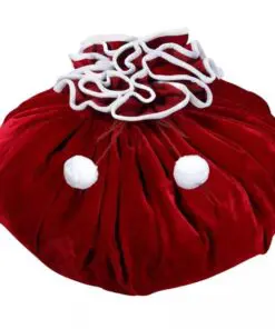 Haute Decor 80 in. Burgundy Polyester Santa Bag Christmas Tree Skirt SBTS8001