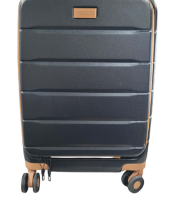 New York Xpress 24" Hardside Spinner Luggage Front-Opening with TSA Lock, Black