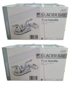 2-PACK Glacier Bay Constructor 4 in. Double-Handle Bathroom Faucet in Chrome
