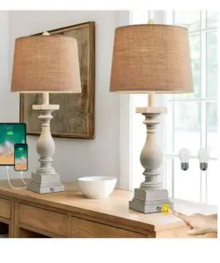 Oneach 3 Way Dimmable Touch White Table Lamp Set of 2