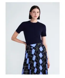 2-Pack Free Assembly Dark Navy Cozy Yarn Sweater Tee with Short Sleeve L(12-14)