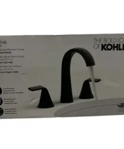 KOHLER Cursiva 8 in. Widespread 2-Handle Bathroom Faucet in Matte Black Open Box