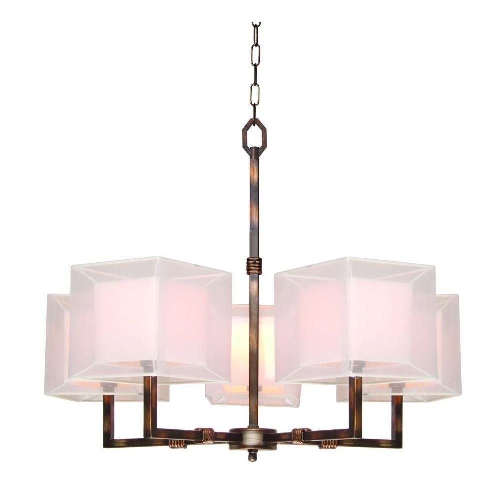 Chandeliers Garland Home Center Hampton Bay Angelina 5 Light Hanging Rust Chandelier