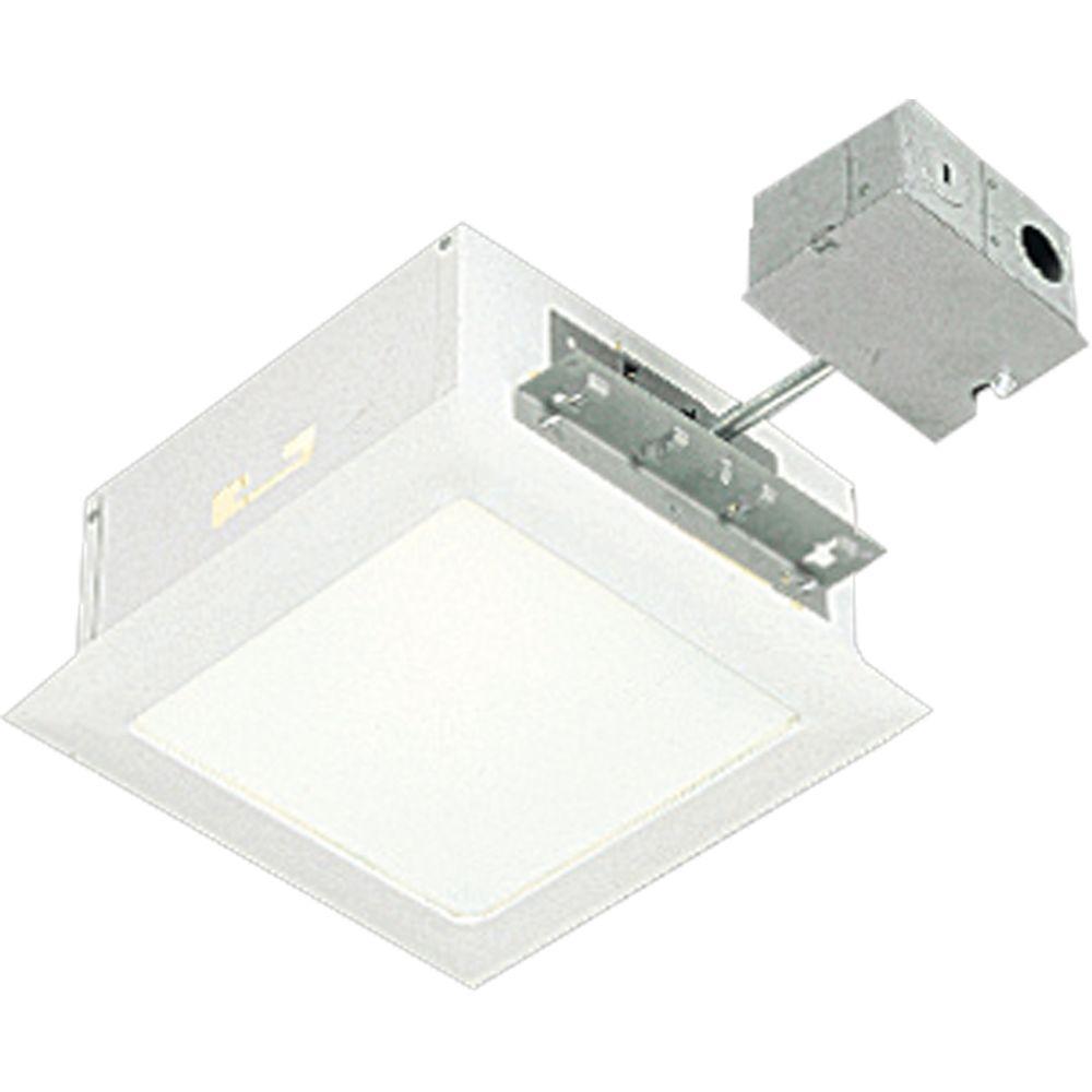 Progress Lighting 9 5 In White Square Recessed Housing And Progress Lighting