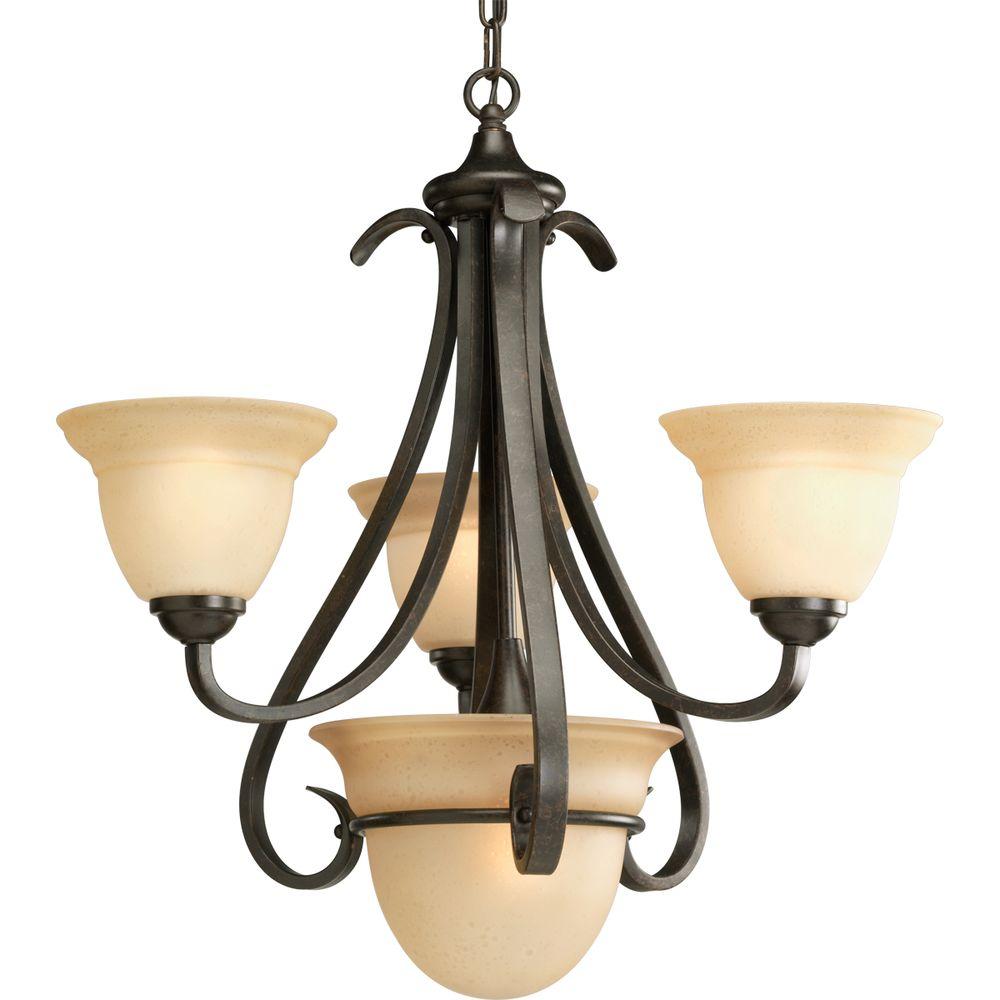 Progress Lighting Torino Collection 4 Light Forged Bronze Chandelier Progress Lighting Torino Collection 4 Light Forged Bronze Chandelier P4415 77